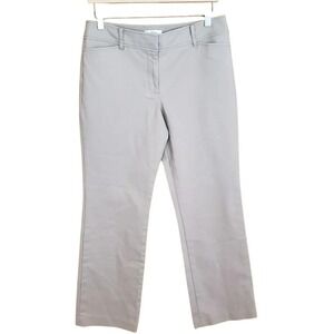 Loft Dress Pants 8 Gray Straight Leg Mid Rise Stretch Cotton Workwear‎